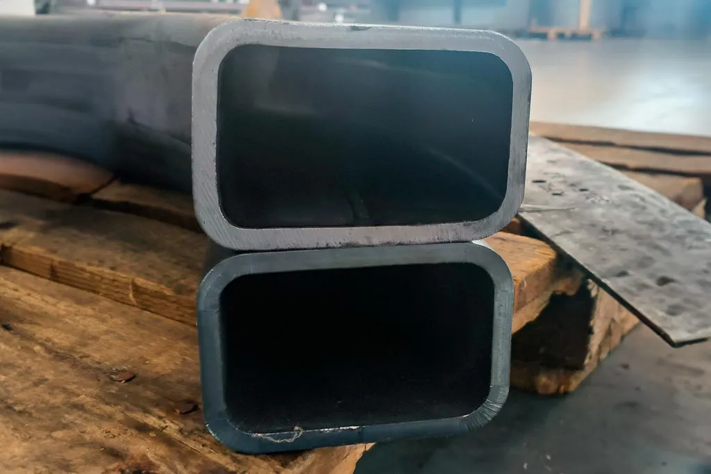 bent and cut rectangular pipes